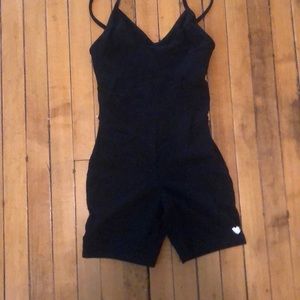 Black activewear romper